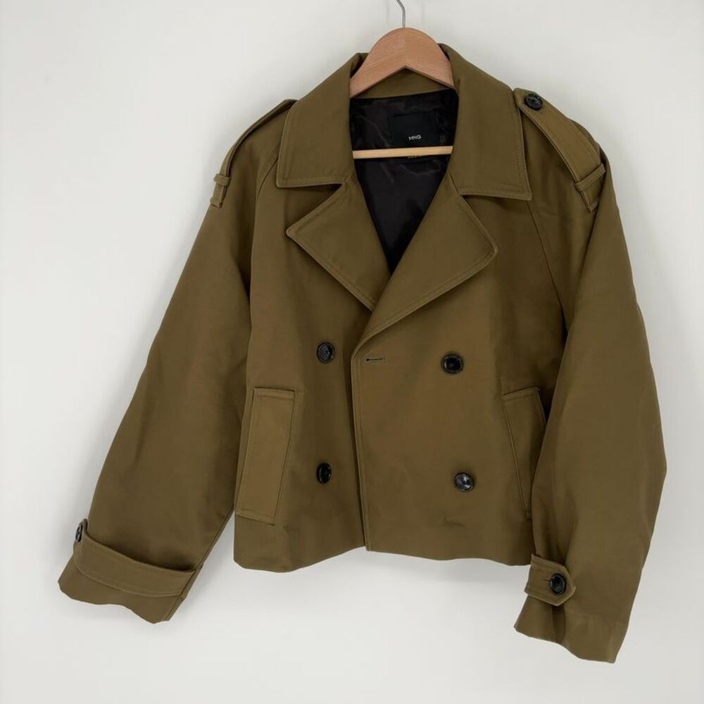 Mango Oversized Cropped Double-Breasted Trench Coat